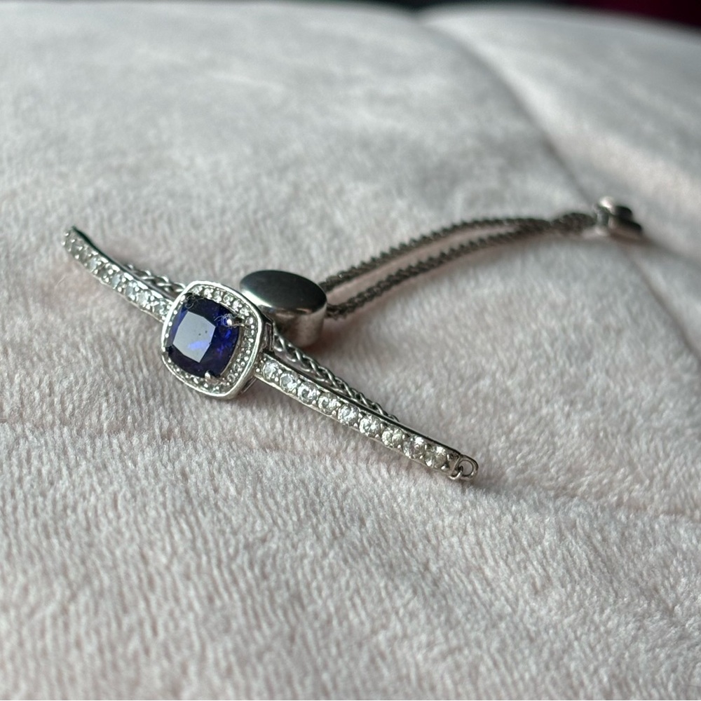 Elegant Silver and Blue Bracelet